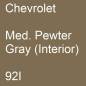 Preview: Chevrolet, Med. Pewter Gray (Interior), 92I.